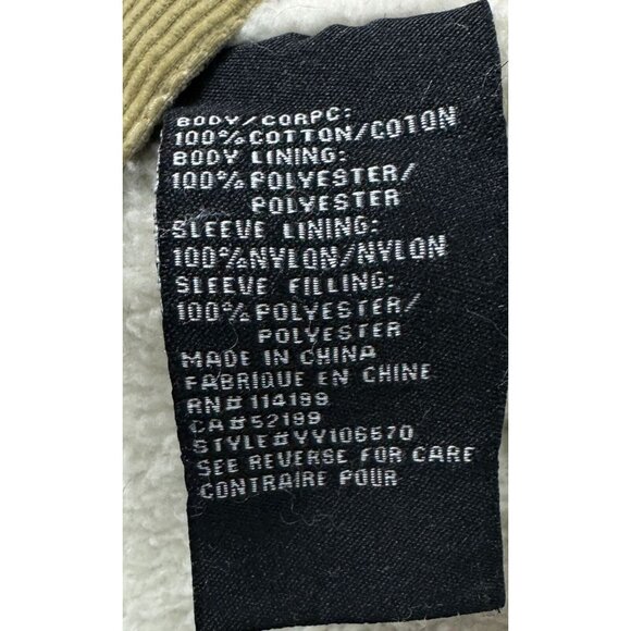 QUIKSILVER Jacket Men's L Beige Corduroy Sherpa Lined Pockets Cotton - Picture 12 of 14